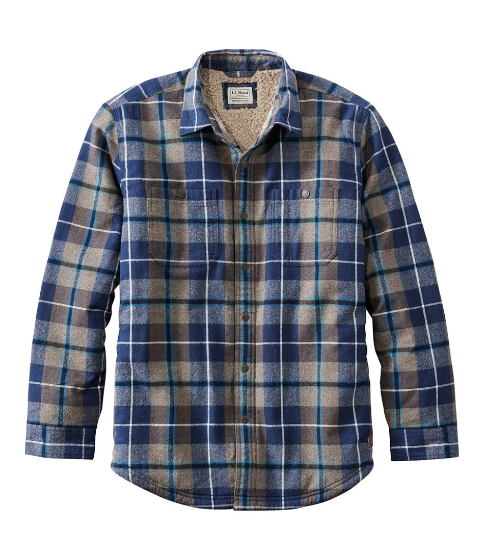 Men's Sherpa-Lined Scotch Plaid Shirt, Slightly Fitted | L.L.Bean sale