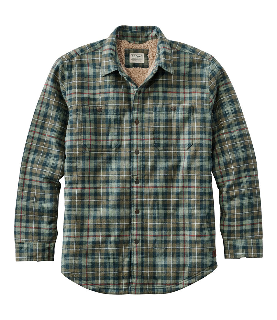 Men's Sherpa-Lined Scotch Plaid Shirt, Slightly Fitted | L.L.Bean sale