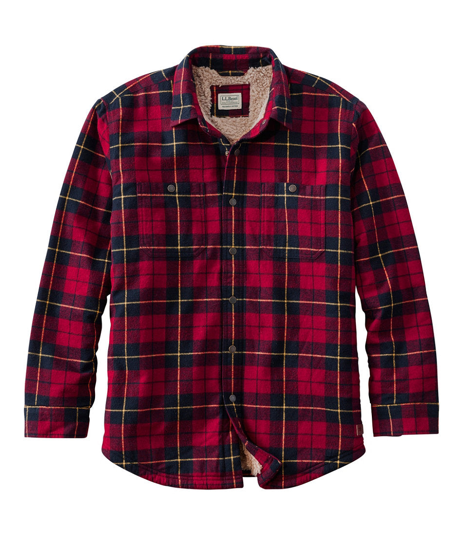 Men's Sherpa-Lined Scotch Plaid Shirt, Slightly Fitted | L.L.Bean sale