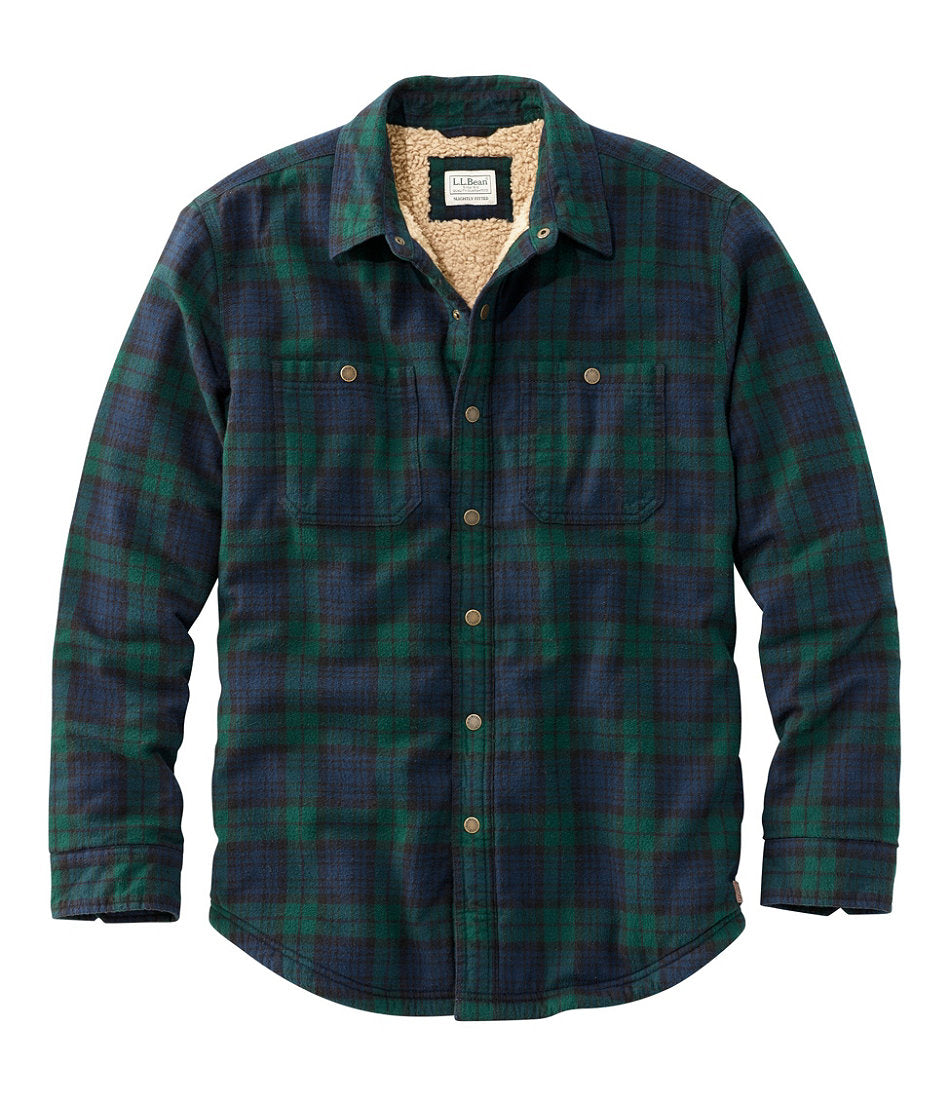 Men's Sherpa-Lined Scotch Plaid Shirt, Slightly Fitted | L.L.Bean sale