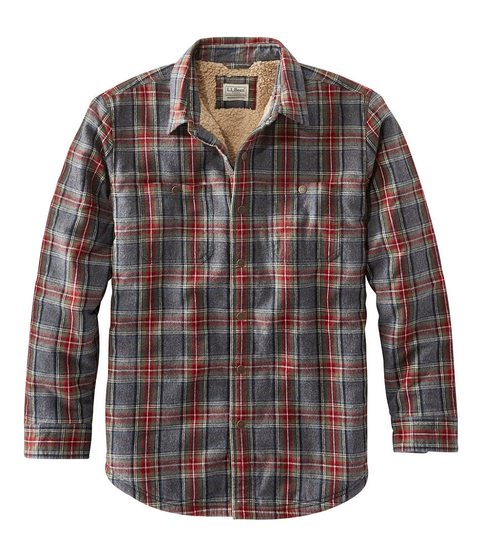Men's Sherpa-Lined Scotch Plaid Shirt, Slightly Fitted | L.L.Bean sale