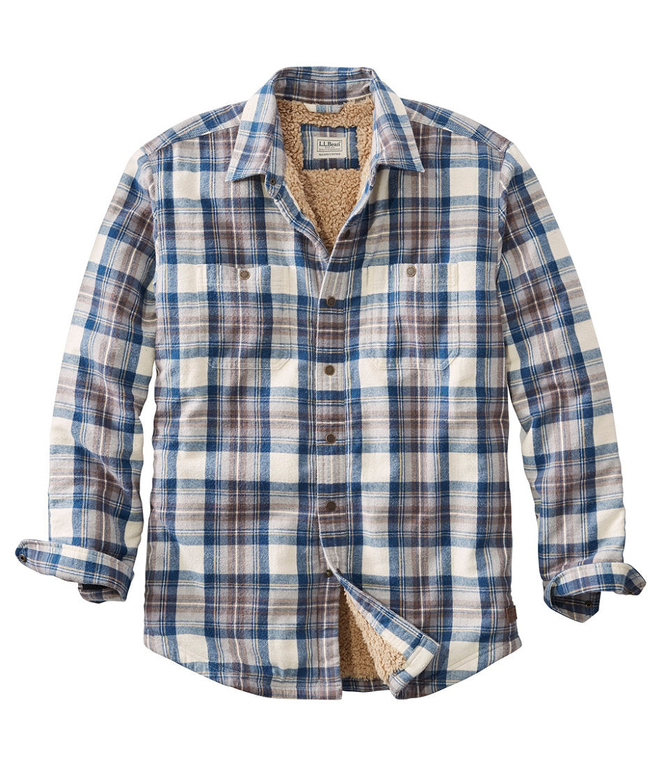 Men's Sherpa-Lined Scotch Plaid Shirt, Slightly Fitted | L.L.Bean sale