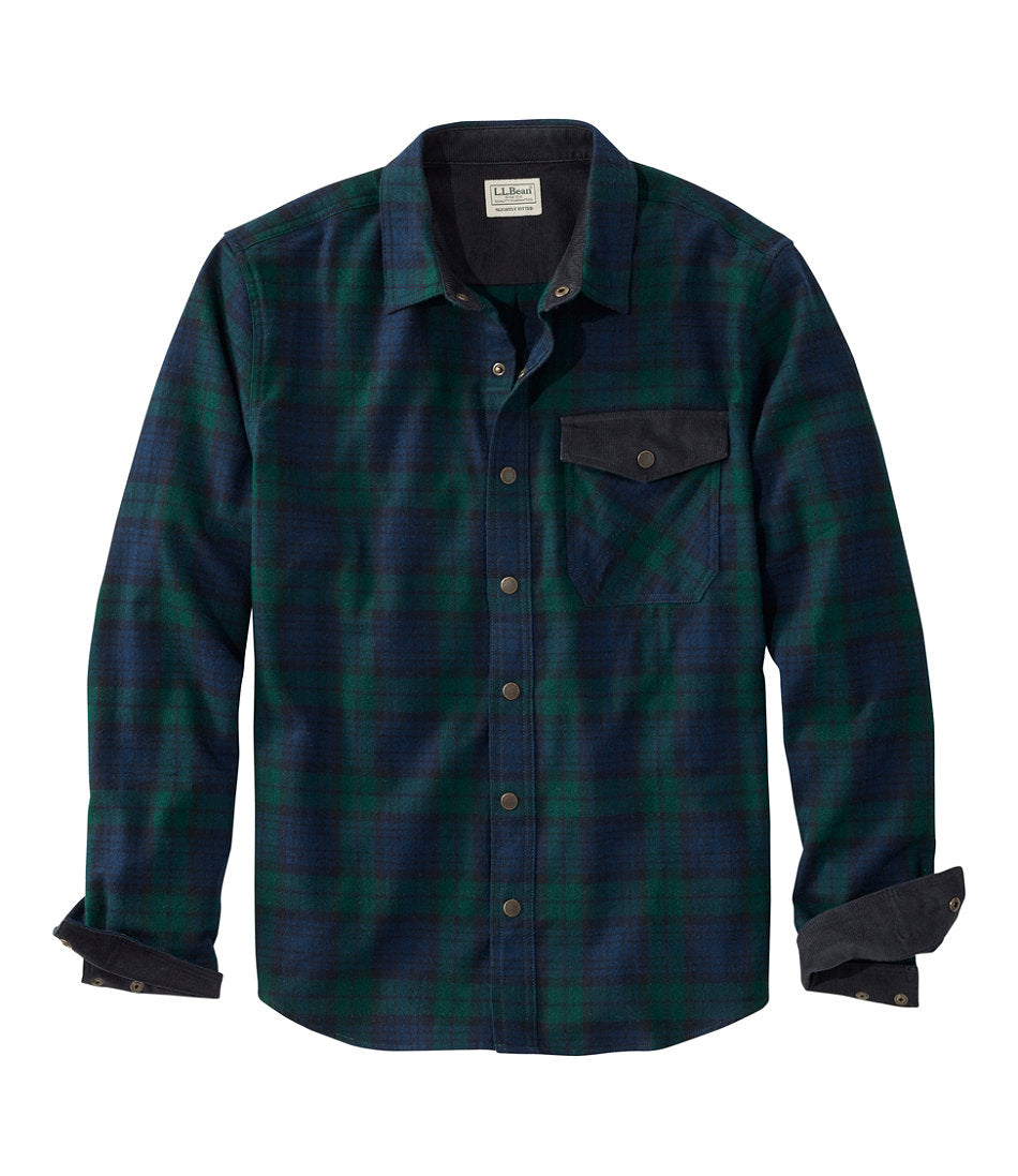 Men's Scotch Plaid Flannel Shirt, Snap-Front, Slightly Fitted Untucked Fit | L.L.Bean discount