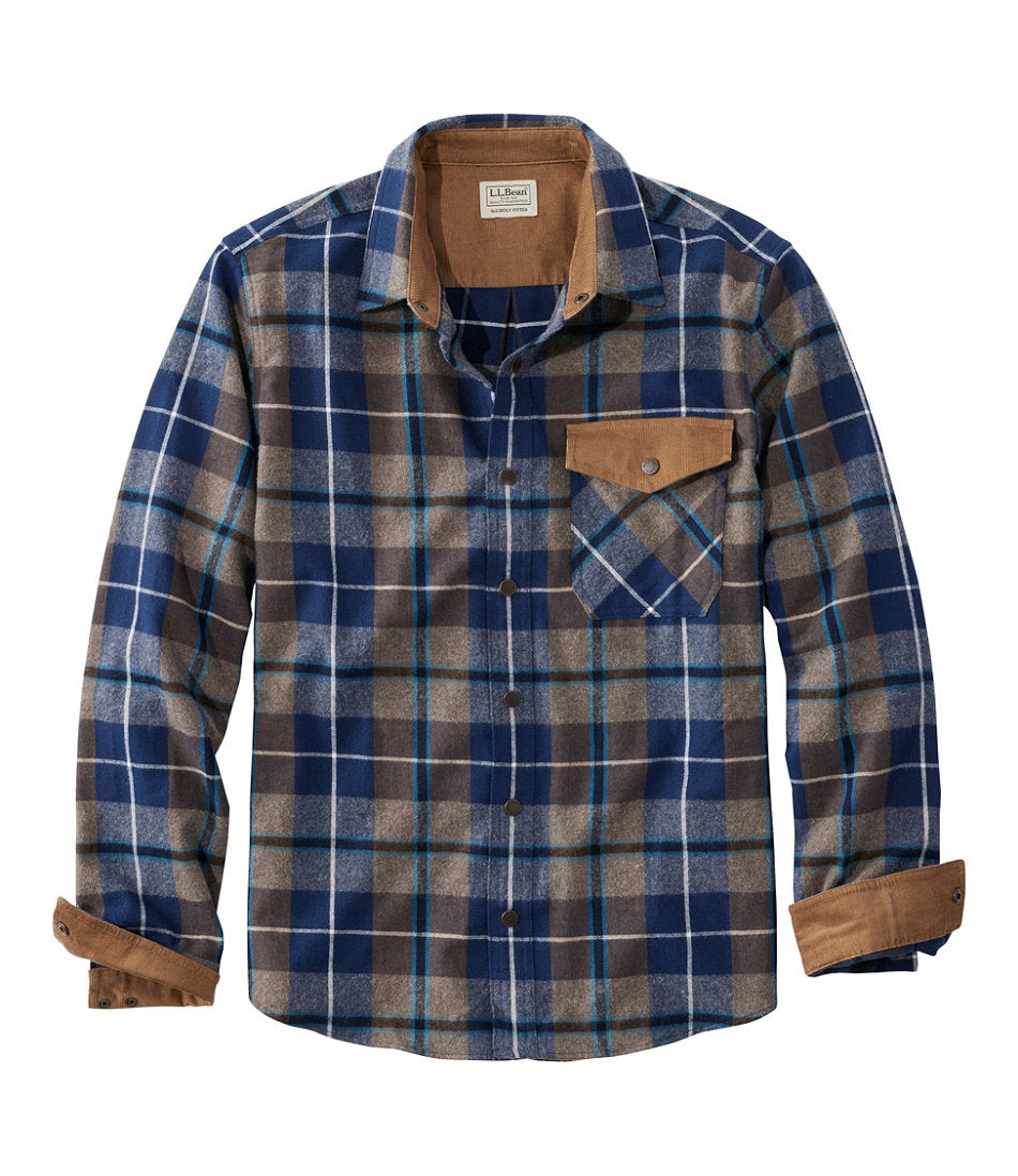 Men's Scotch Plaid Flannel Shirt, Snap-Front, Slightly Fitted Untucked Fit | L.L.Bean discount