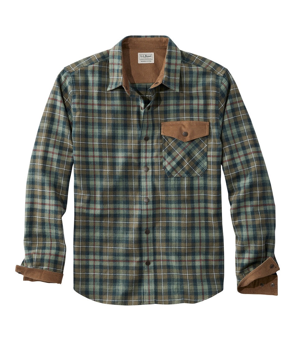 Men's Scotch Plaid Flannel Shirt, Snap-Front, Slightly Fitted Untucked Fit | L.L.Bean discount