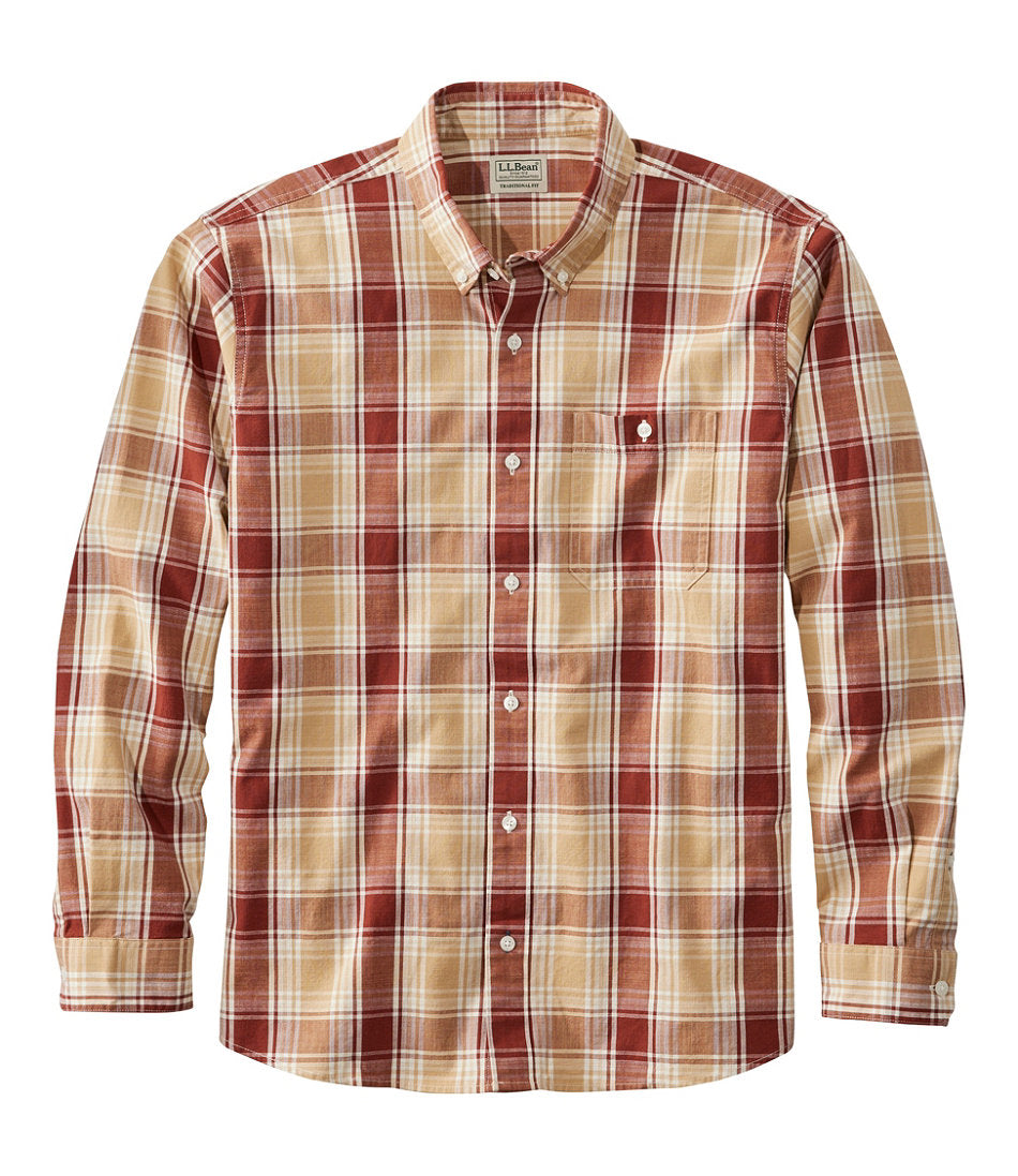 Men's Comfort Stretch® Chambray Shirt, Traditional Untucked Fit, Long-Sleeve, Print | L.L.Bean near me