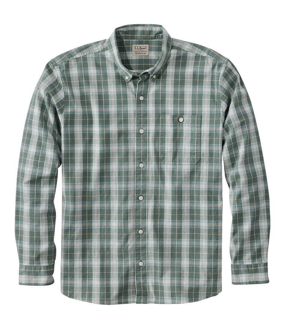 Men's Comfort Stretch® Chambray Shirt, Traditional Untucked Fit, Long-Sleeve, Print | L.L.Bean near me