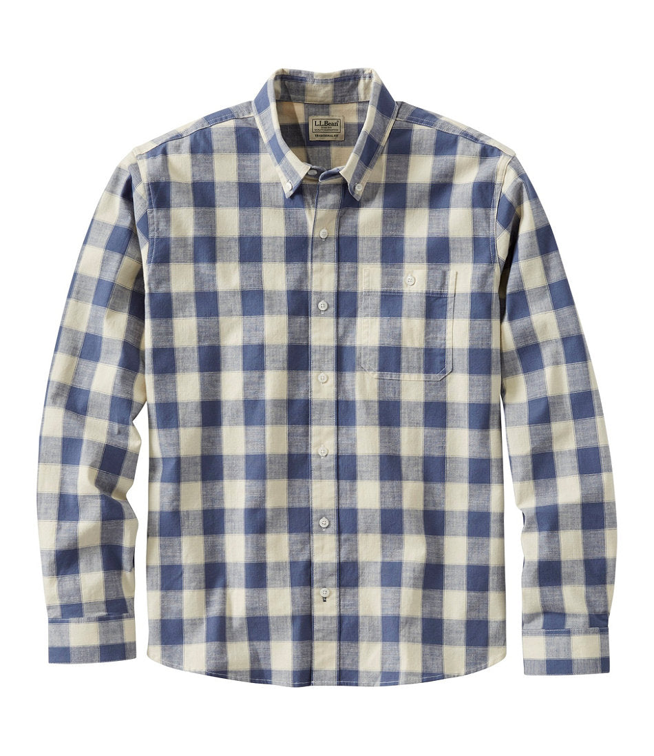 Men's Comfort Stretch® Chambray Shirt, Traditional Untucked Fit, Long-Sleeve, Print | L.L.Bean near me