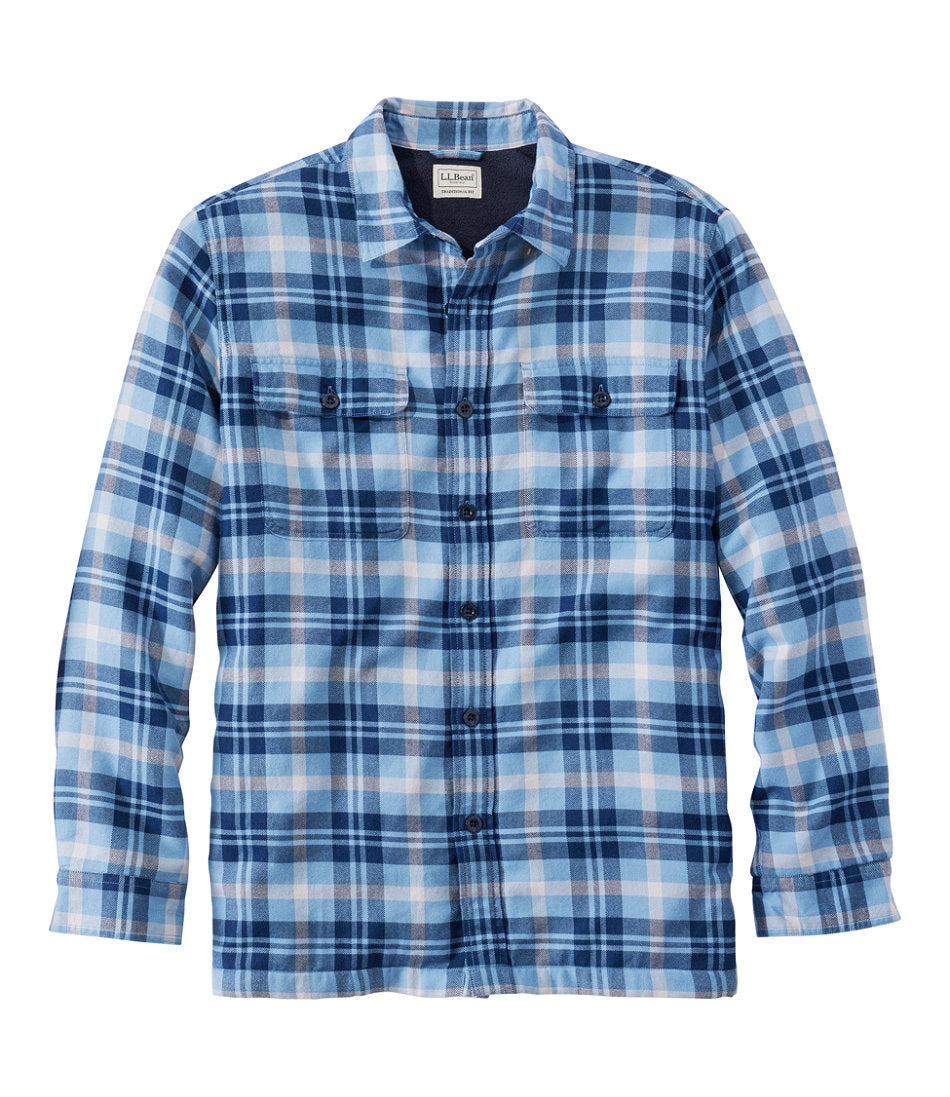 Men's Fleece-Lined Flannel Shirt, Traditional Fit | L.L.Bean outlet
