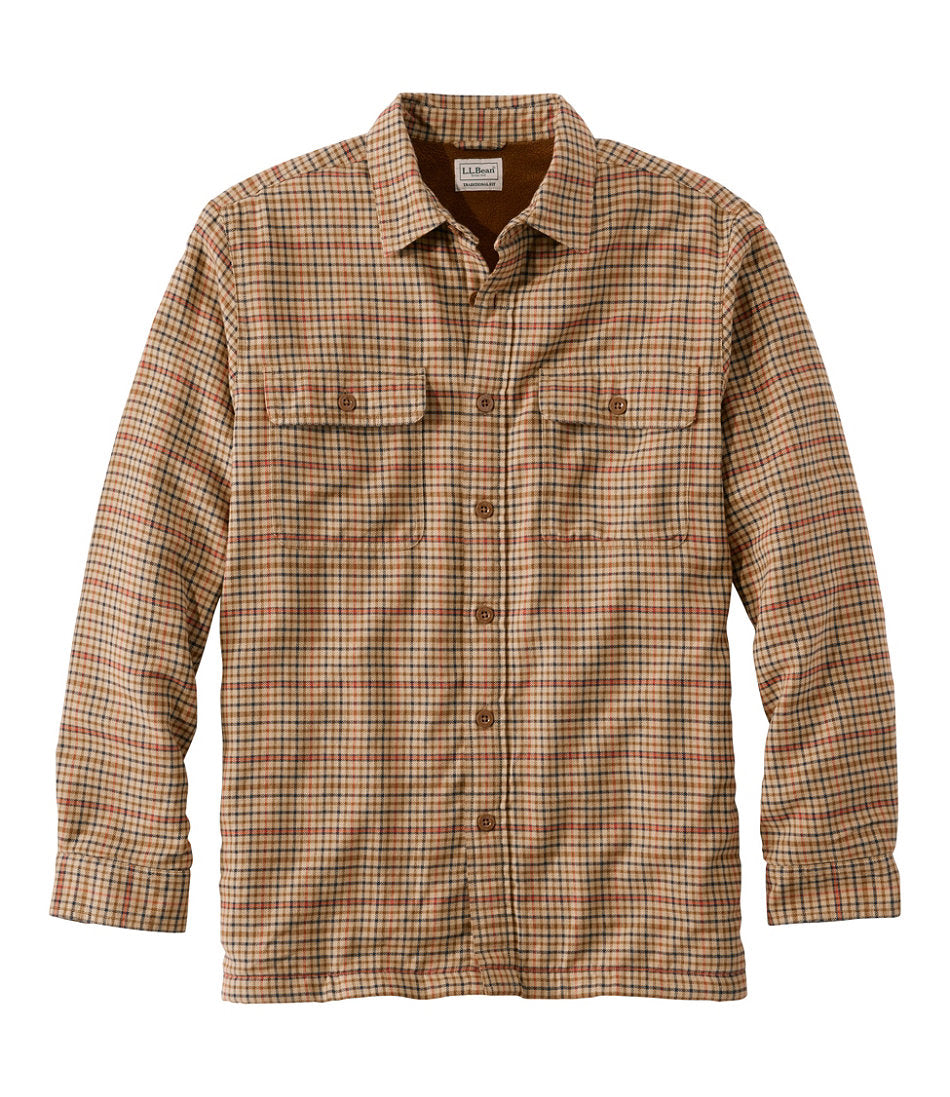 Men's Fleece-Lined Flannel Shirt, Traditional Fit | L.L.Bean outlet