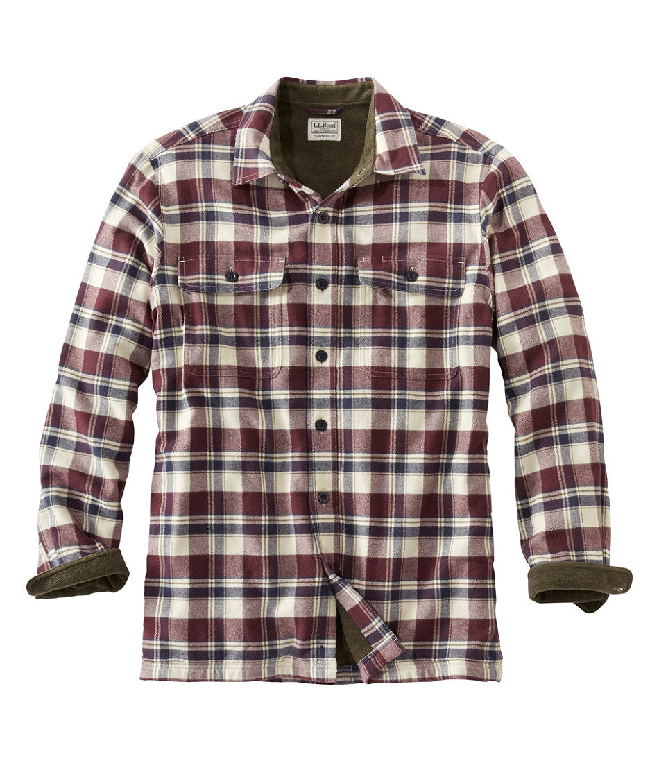 Men's Fleece-Lined Flannel Shirt, Traditional Fit | L.L.Bean outlet