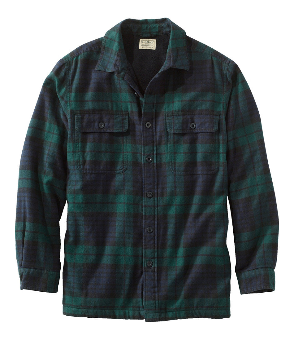 Men's Fleece-Lined Flannel Shirt, Traditional Fit | L.L.Bean outlet