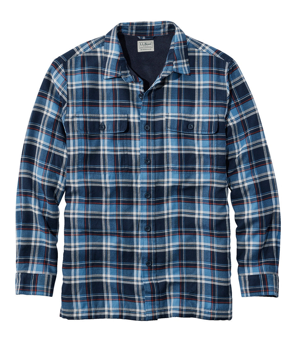 Men's Fleece-Lined Flannel Shirt, Traditional Fit | L.L.Bean outlet