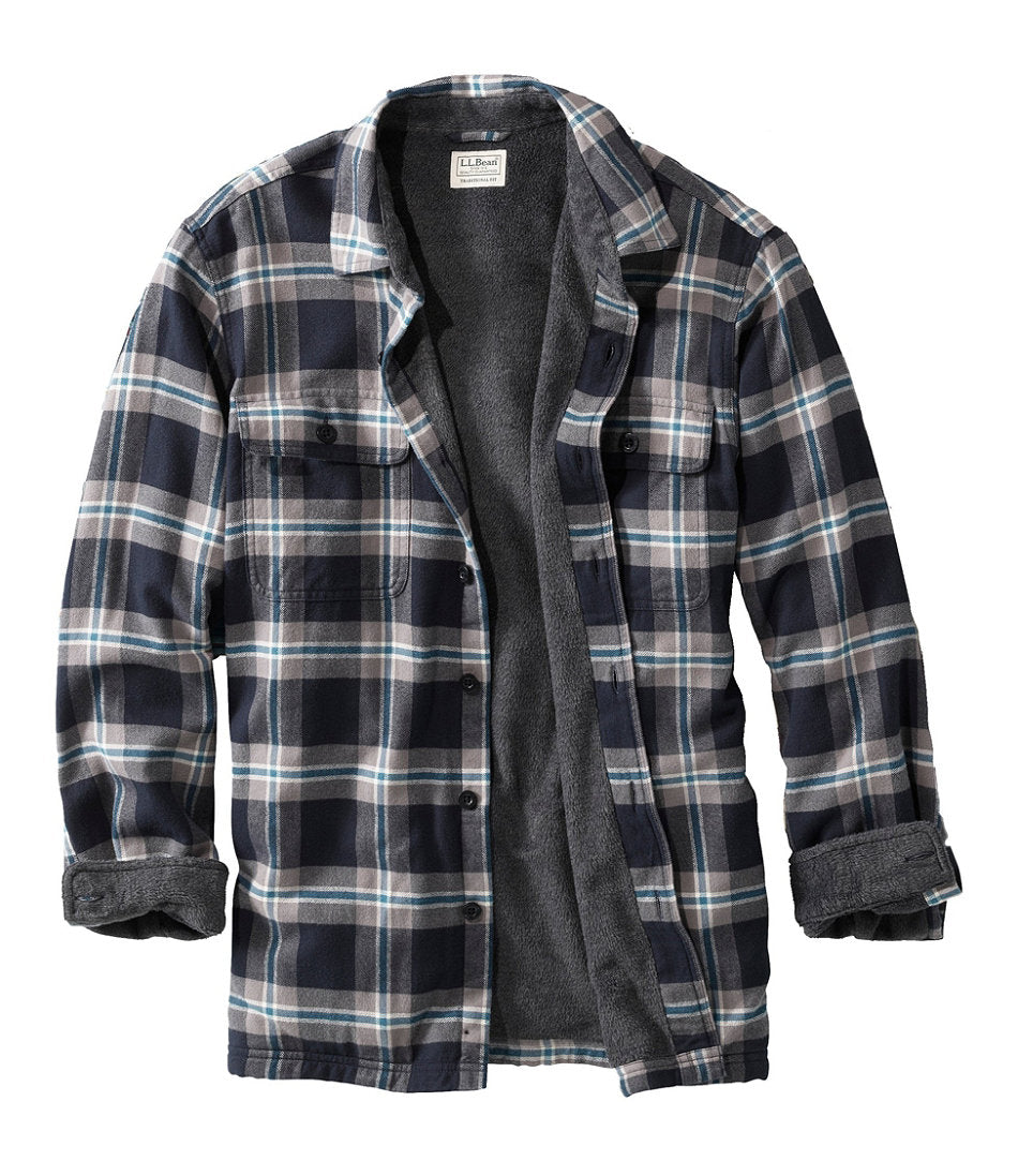 Men's Fleece-Lined Flannel Shirt, Traditional Fit | L.L.Bean outlet