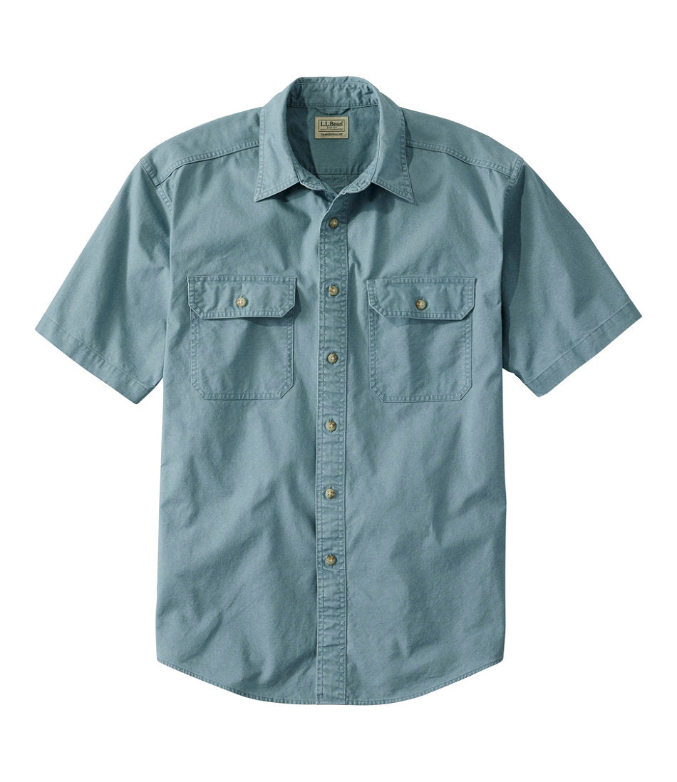 Men's Sunwashed Canvas Shirt, Traditional Fit Short-Sleeve | L.L.Bean sale