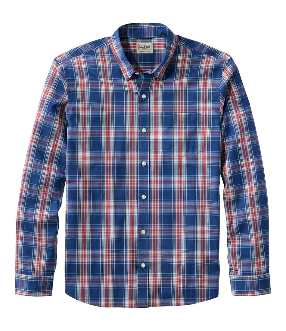 Men's Comfort Stretch Performance® Shirt, Long-Sleeve, Slightly Fitted Untucked Fit, Plaid | L.L.Bean sale