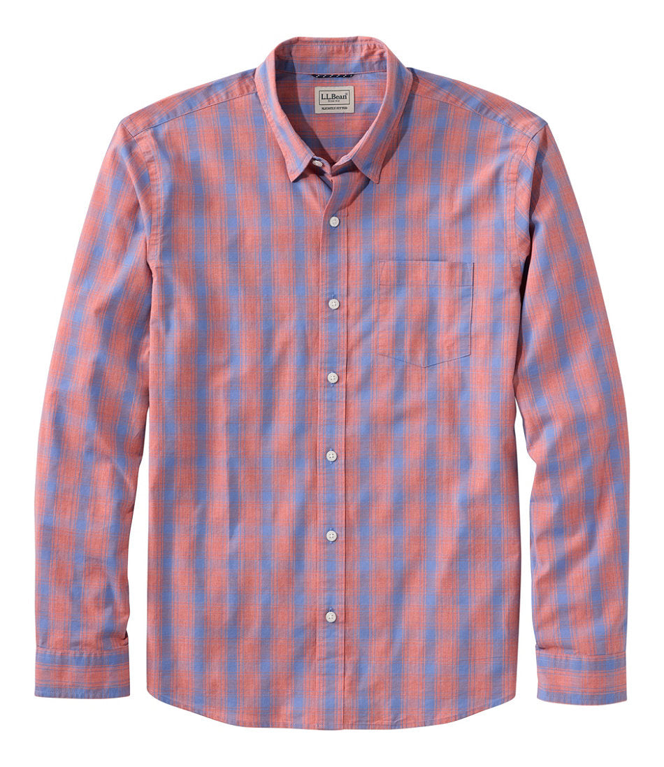 Men's Comfort Stretch Performance® Shirt, Long-Sleeve, Slightly Fitted Untucked Fit, Plaid | L.L.Bean sale