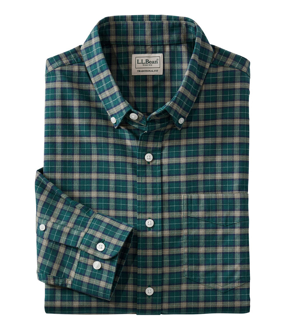 Men's Comfort Stretch® Oxford Shirt, Slightly Fitted Untucked Fit, Plaid | L.L.Bean sale