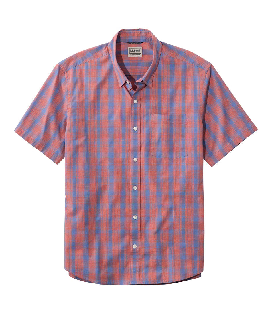 Men's Comfort Stretch Performance® Shirt, Short-Sleeve, Slightly Fitted Untucked Fit, Plaid | L.L.Bean for sale
