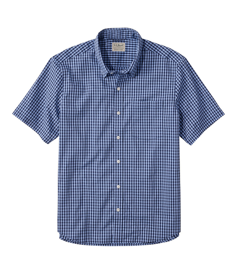 Men's Comfort Stretch Performance® Shirt, Short-Sleeve, Slightly Fitted Untucked Fit, Plaid | L.L.Bean for sale