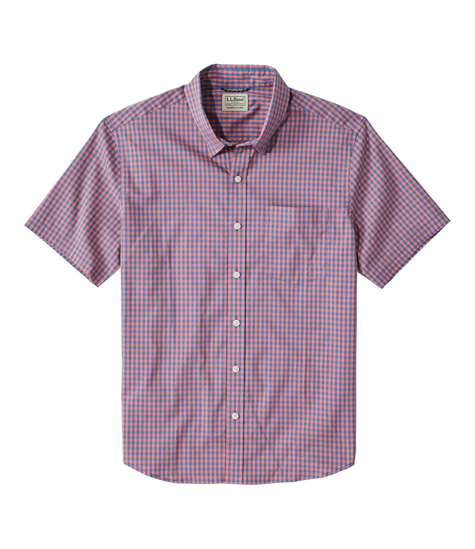 Men's Comfort Stretch Performance® Shirt, Short-Sleeve, Slightly Fitted Untucked Fit, Plaid | L.L.Bean for sale