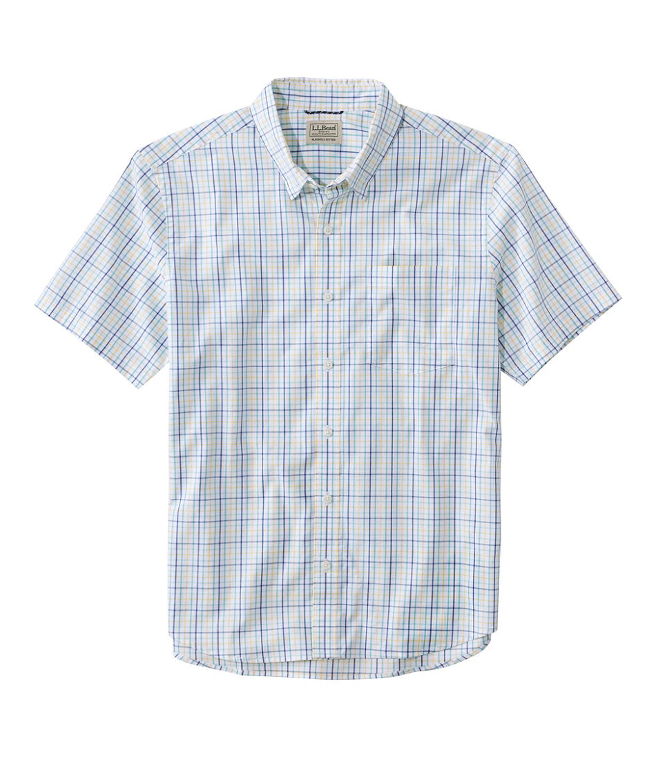 Men's Comfort Stretch Performance® Shirt, Short-Sleeve, Slightly Fitted Untucked Fit, Plaid | L.L.Bean for sale