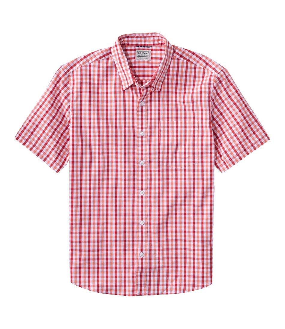 Men's Comfort Stretch Performance® Shirt, Short-Sleeve, Slightly Fitted Untucked Fit, Plaid | L.L.Bean for sale