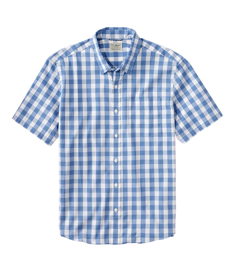 Men's Comfort Stretch Performance® Shirt, Short-Sleeve, Slightly Fitted Untucked Fit, Plaid | L.L.Bean for sale