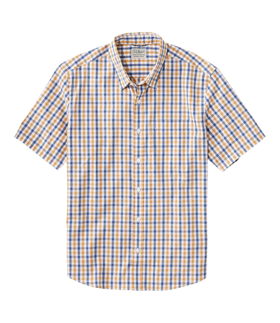 Men's Comfort Stretch Performance® Shirt, Short-Sleeve, Slightly Fitted Untucked Fit, Plaid | L.L.Bean for sale