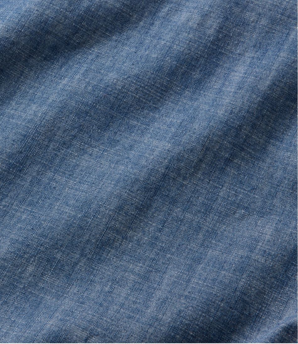 Men's Comfort Stretch® Chambray Shirt, Traditional Untucked Fit, Short-Sleeve | L.L.Bean on sale