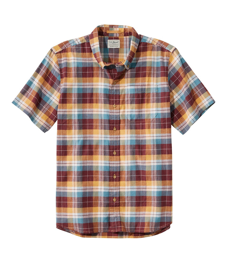 Men's Stonecoast Hemp Shirt, Short-Sleeve, Slightly Fitted Untucked Fit | L.L.Bean sale