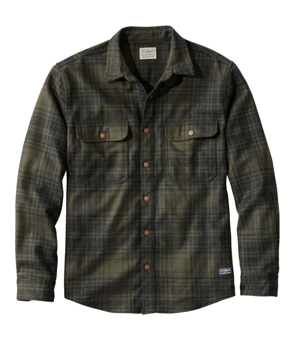 Men's Maine Guide Lightweight Wool Field Shirt, Plaid | L.L.Bean outlet