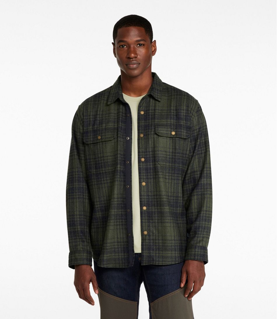 Men's Maine Guide Lightweight Wool Field Shirt, Plaid | L.L.Bean outlet