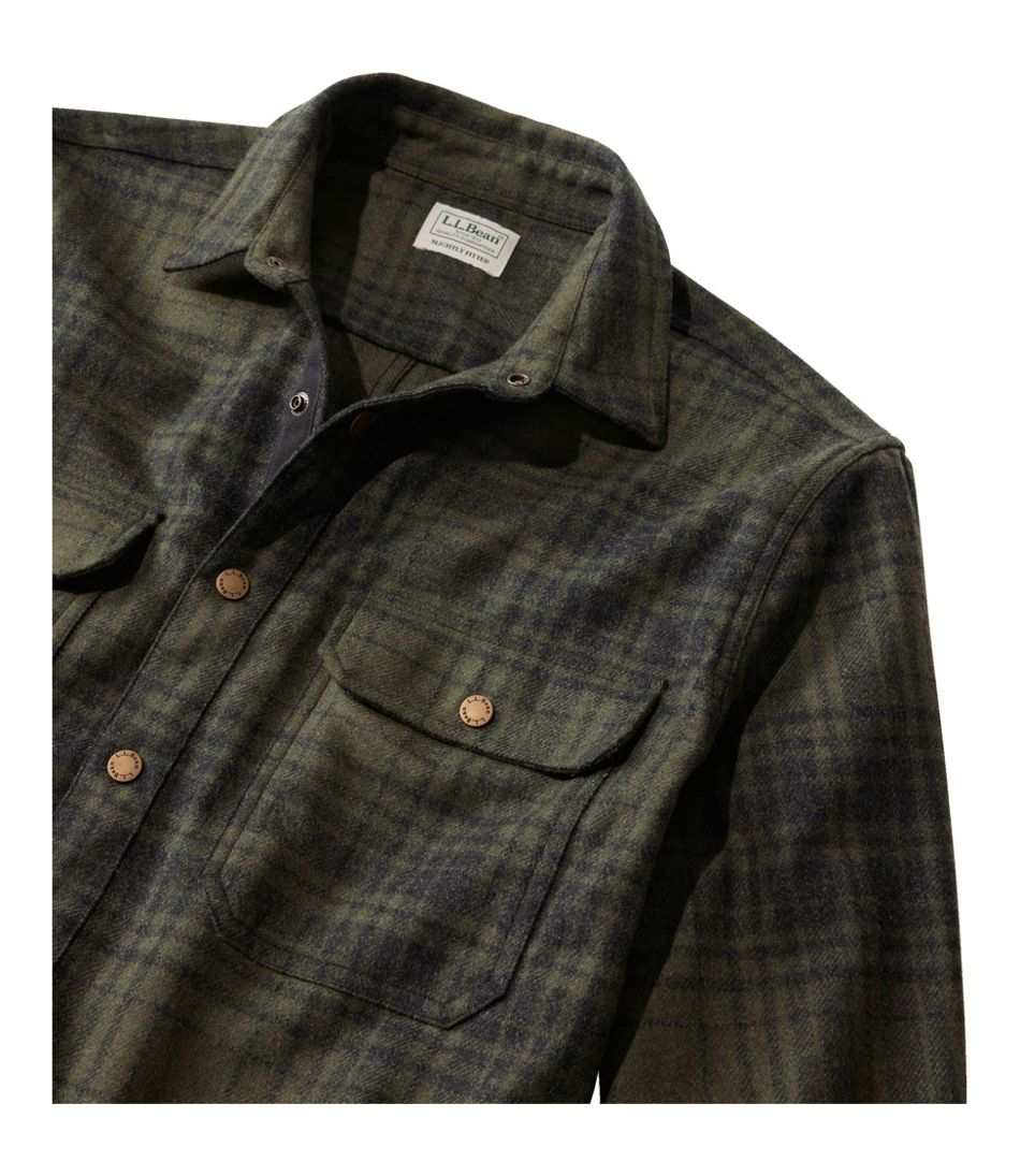 Men's Maine Guide Lightweight Wool Field Shirt, Plaid | L.L.Bean outlet