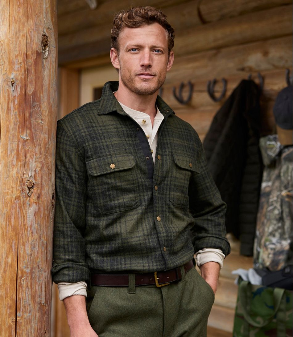 Men's Maine Guide Lightweight Wool Field Shirt, Plaid | L.L.Bean outlet