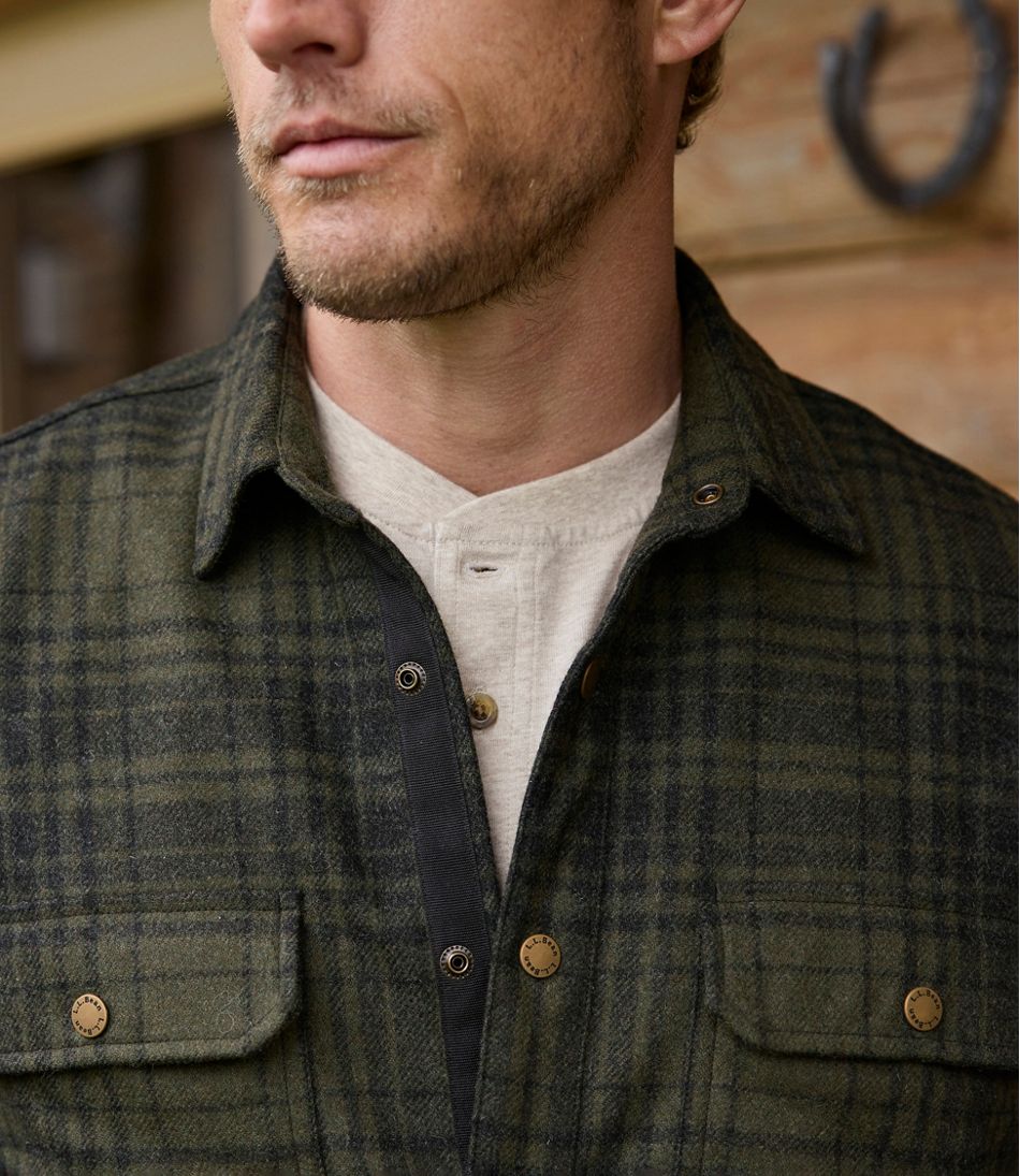 Men's Maine Guide Lightweight Wool Field Shirt, Plaid | L.L.Bean outlet