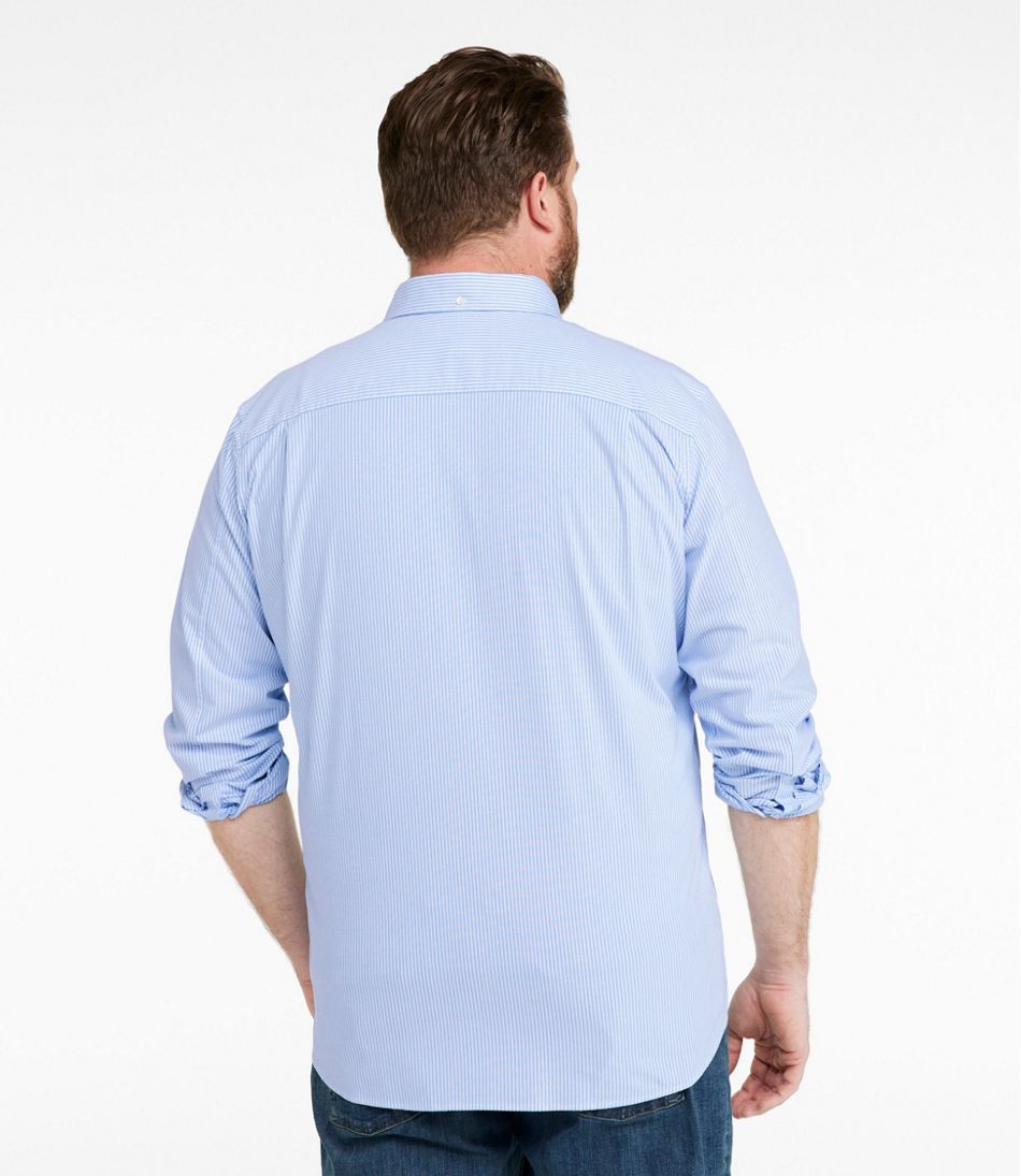 Men's Comfort Stretch Oxford Shirt, Slightly Fitted Untucked Fit, Stripe | L.L.Bean online