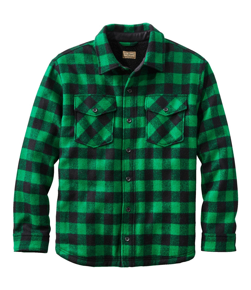Men's Maine Guide Sherpa Lined Wool Shirt | L.L.Bean for sale