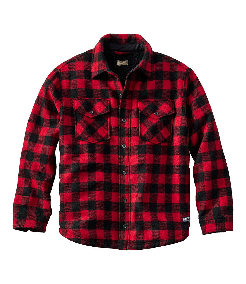Men's Maine Guide Sherpa Lined Wool Shirt | L.L.Bean for sale