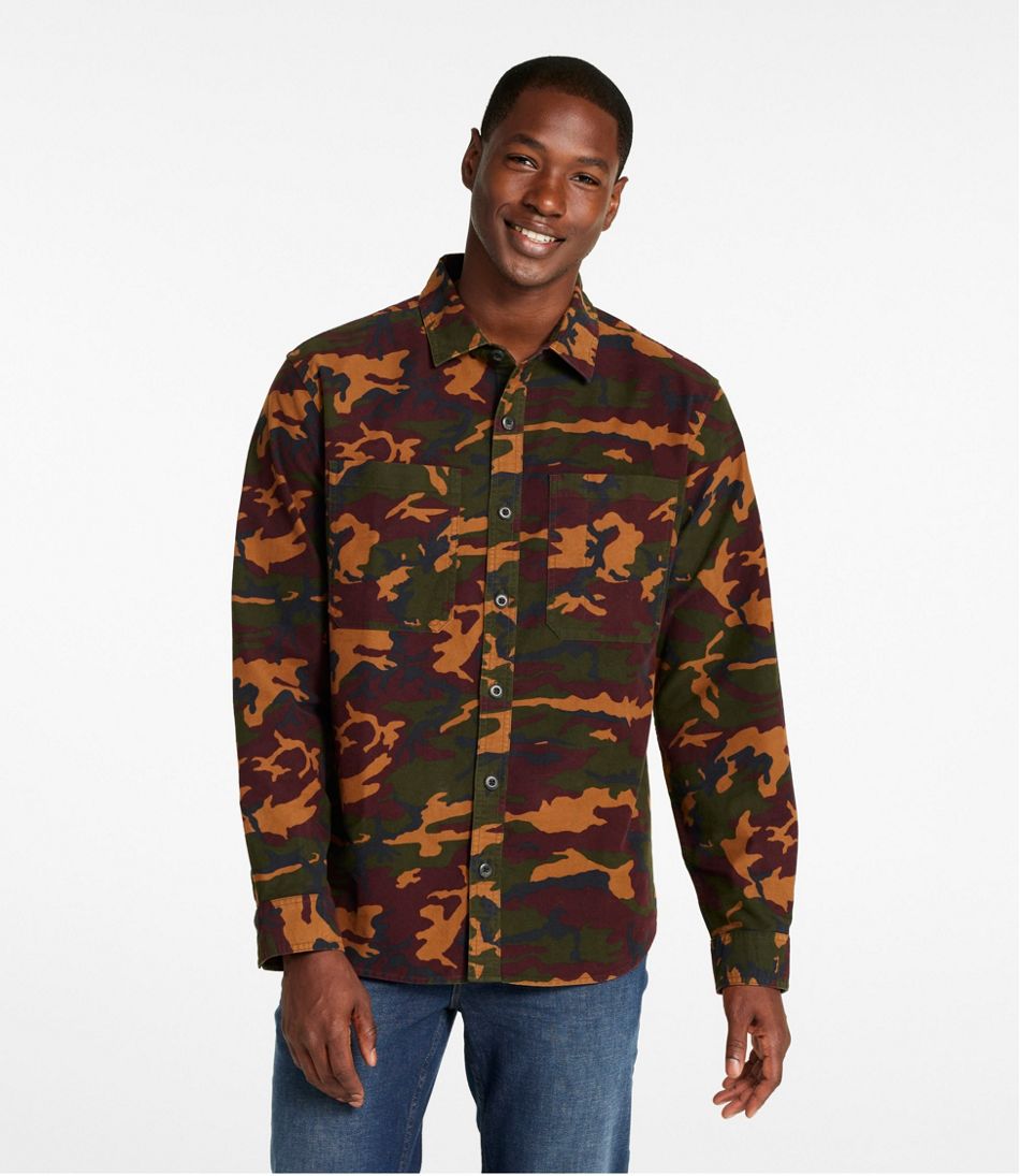 Men's Bean's Moleskin Shirt, Slightly Fitted Untucked Fit, Print | L.L.Bean online