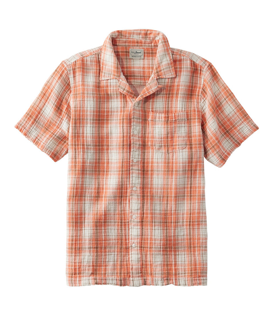 Men's Cloud Gauze Shirt, Short-Sleeve, Slightly Fitted Untucked Fit, Plaid | L.L.Bean near me