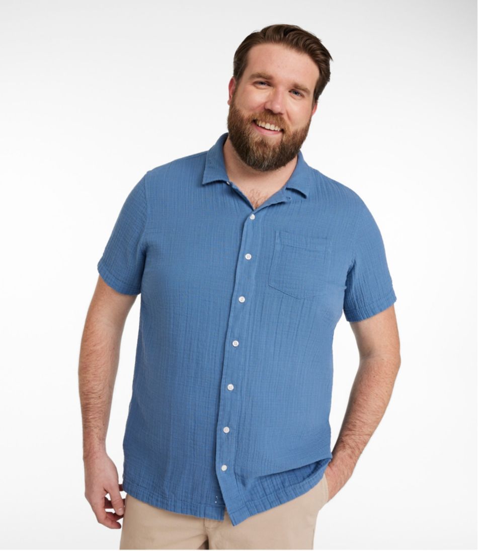Men's Cloud Gauze Shirt, Short-Sleeve, Slightly Fitted Untucked Fit | L.L.Bean online