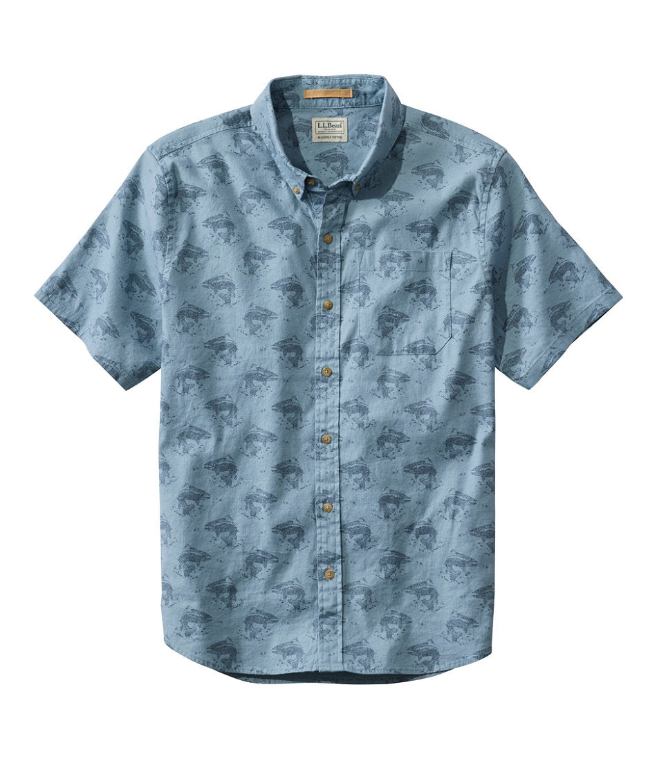 Men's Stonecoast Hemp Shirt, Short-Sleeve, Slightly Fitted Untucked Fit, Print | L.L.Bean sale
