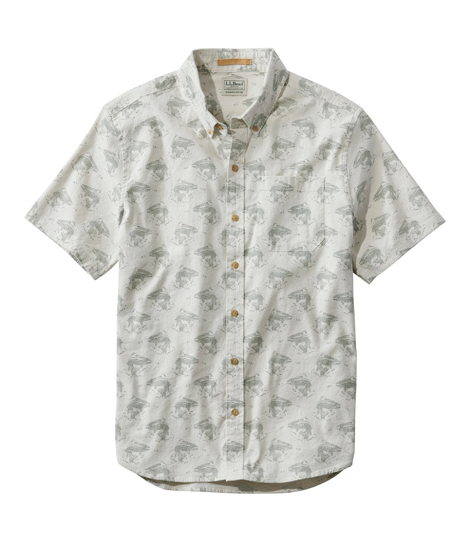 Men's Stonecoast Hemp Shirt, Short-Sleeve, Slightly Fitted Untucked Fit, Print | L.L.Bean sale