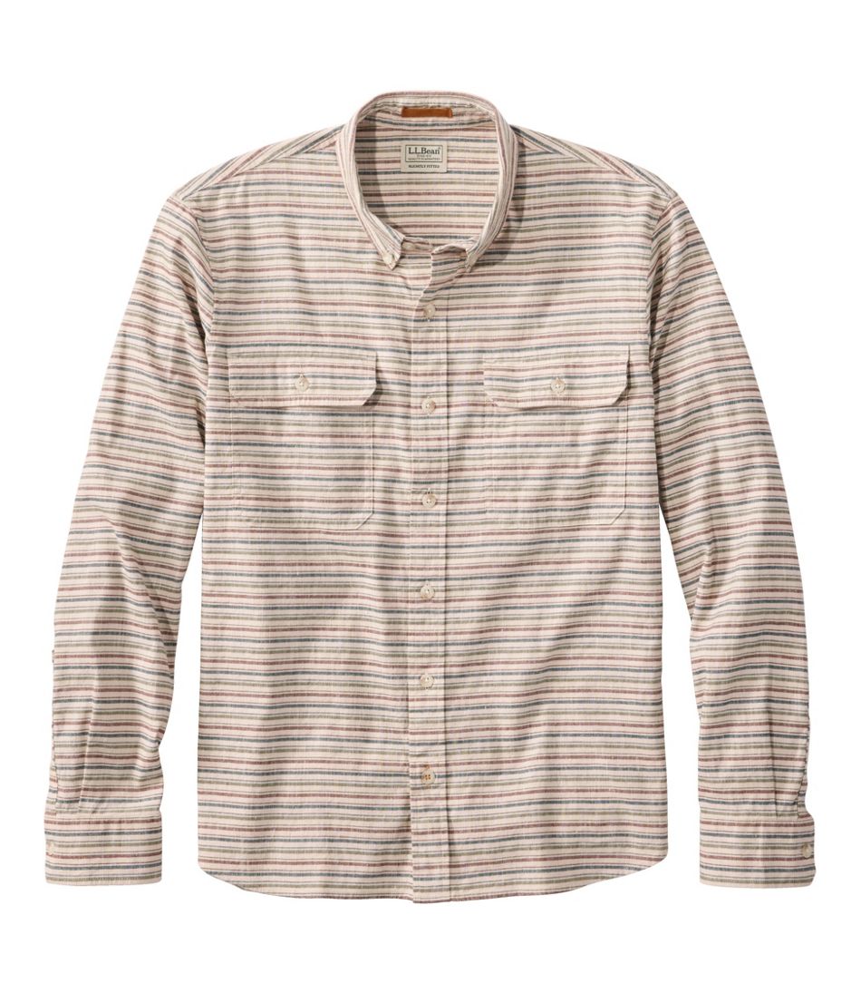 Men's Stonecoast Hemp Shirt, Long-Sleeve, Slightly Fitted Untucked Fit, Stripe | L.L.Bean for sale