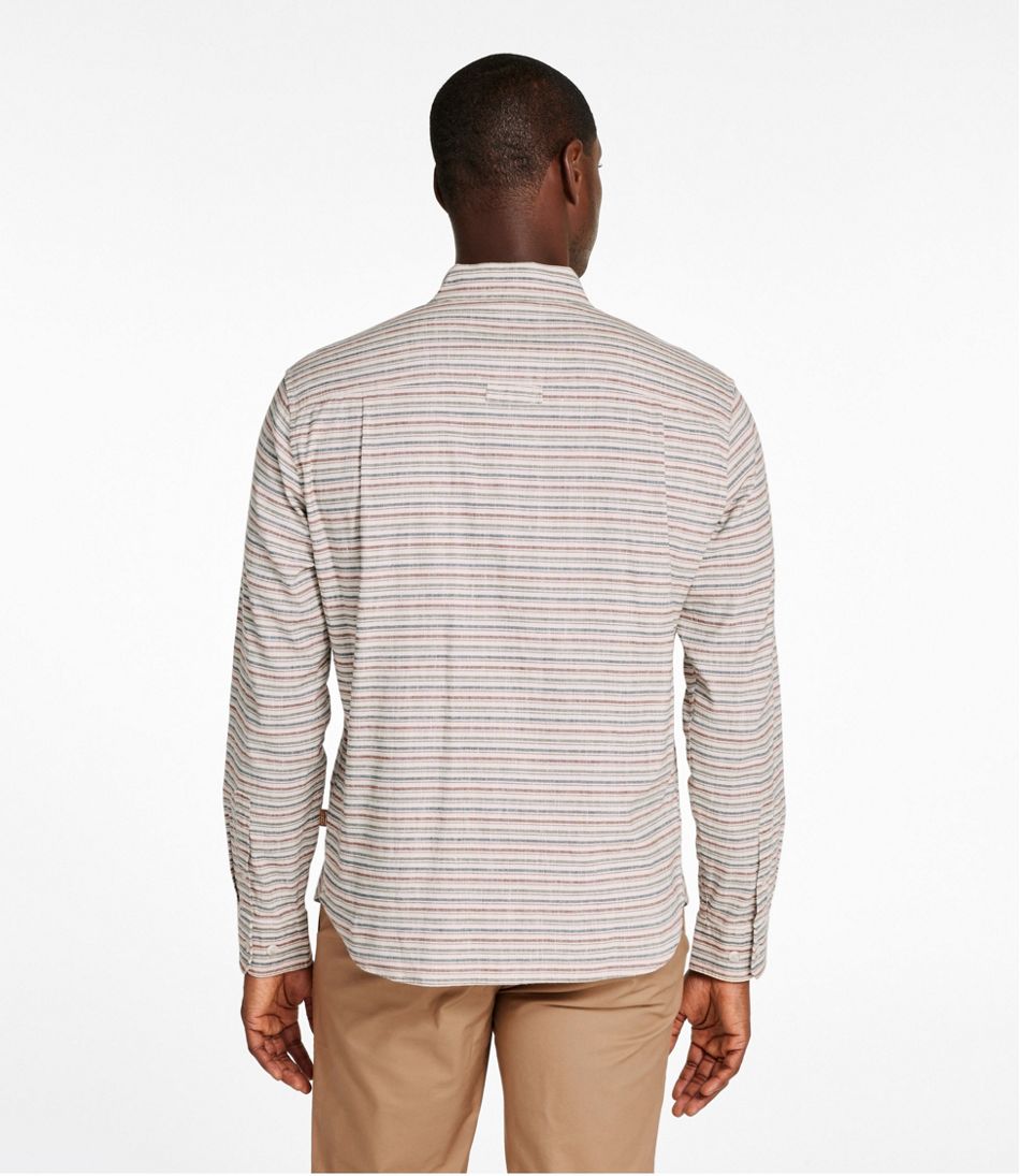 Men's Stonecoast Hemp Shirt, Long-Sleeve, Slightly Fitted Untucked Fit, Stripe | L.L.Bean for sale