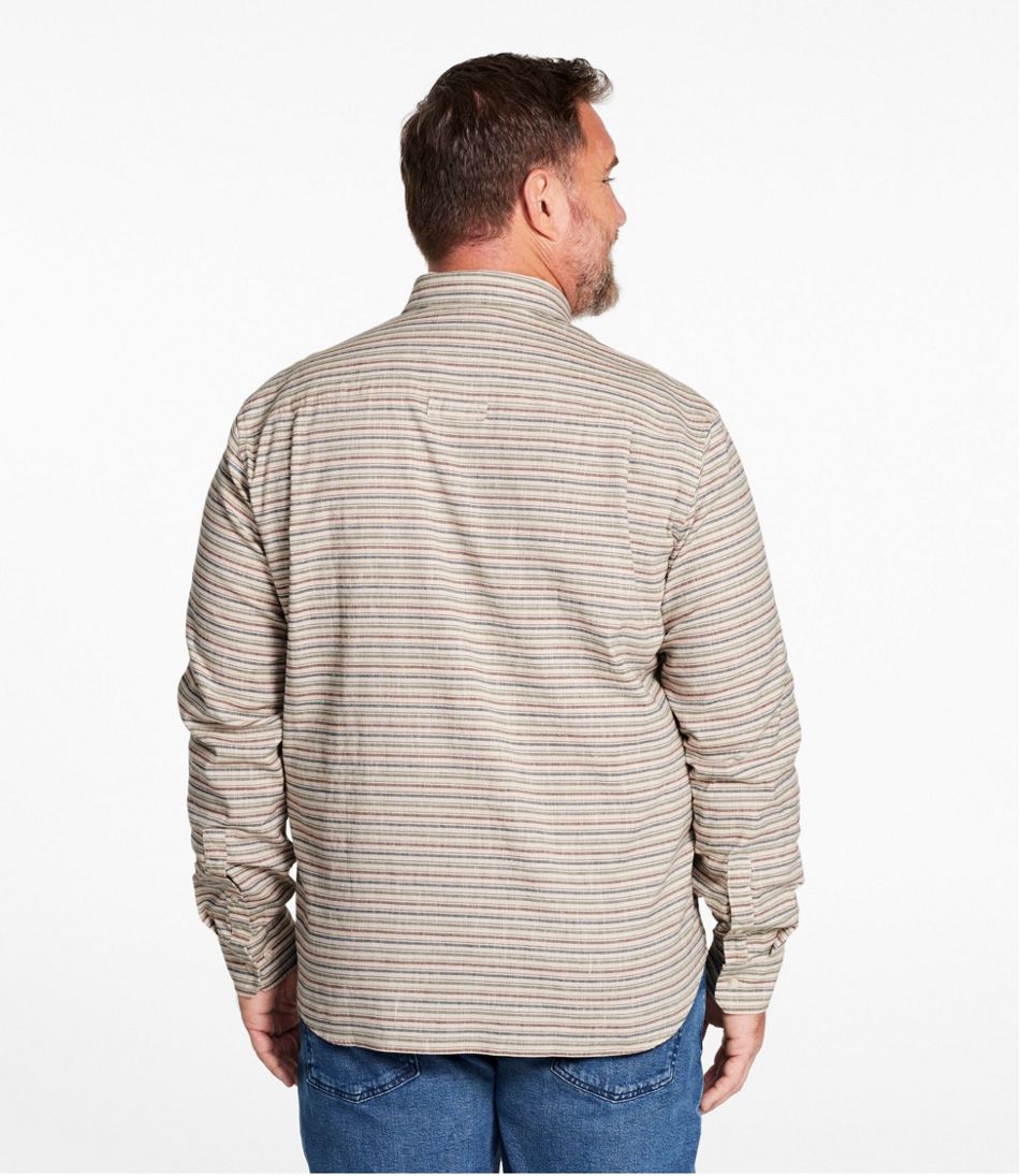 Men's Stonecoast Hemp Shirt, Long-Sleeve, Slightly Fitted Untucked Fit, Stripe | L.L.Bean for sale