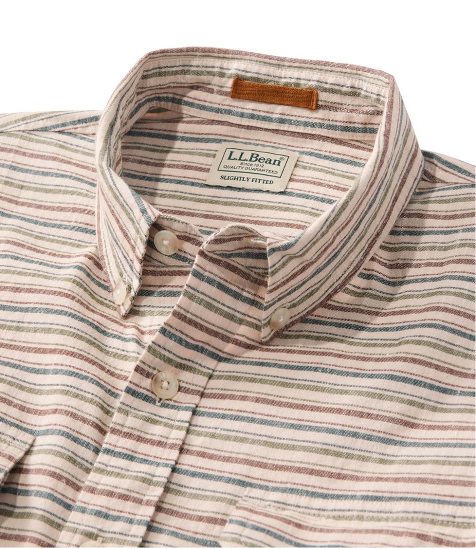 Men's Stonecoast Hemp Shirt, Long-Sleeve, Slightly Fitted Untucked Fit, Stripe | L.L.Bean for sale