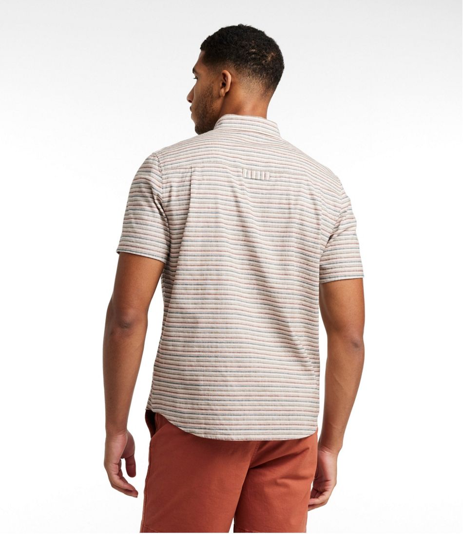 Men's Stonecoast Hemp Shirt, Short-Sleeve, Slightly Fitted Untucked Fit, Stripe | L.L.Bean discount