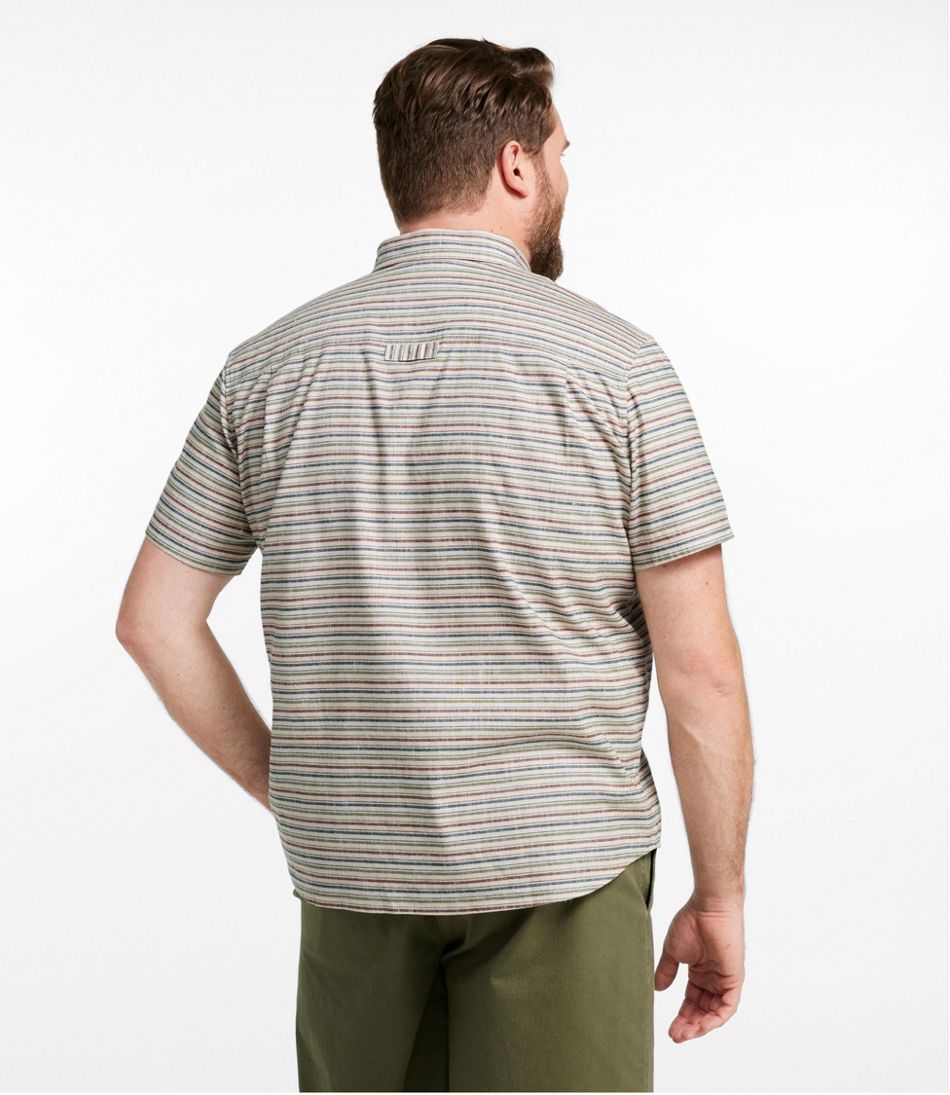 Men's Stonecoast Hemp Shirt, Short-Sleeve, Slightly Fitted Untucked Fit, Stripe | L.L.Bean discount